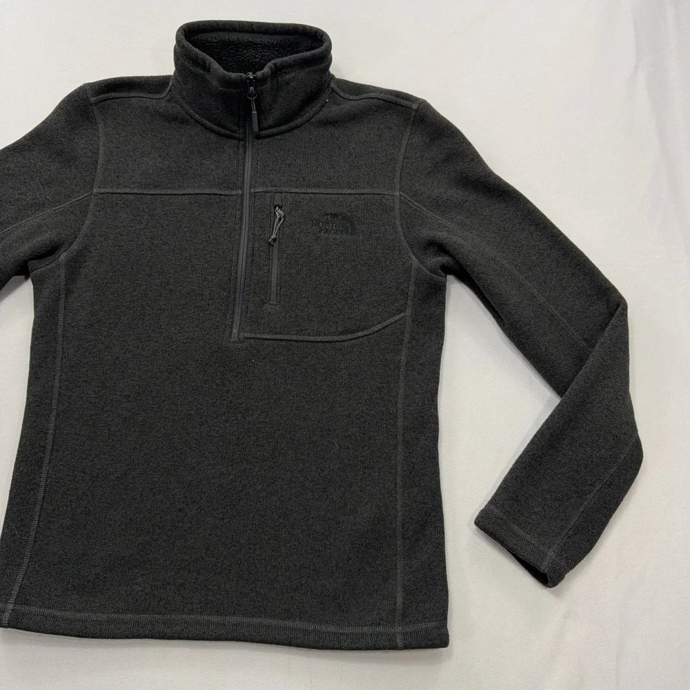 The North Face Fleece Gordon Lyons Quarter Zip Pullover Jacket Grey Mens Size S